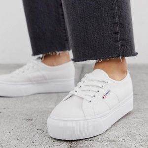 Superga 2790 white flatform 4cm sneakers